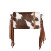 Brown Cowhide Fringe Crossbody