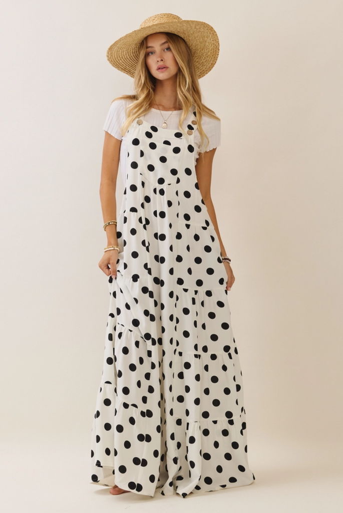 Dotty Wide Leg Overalls