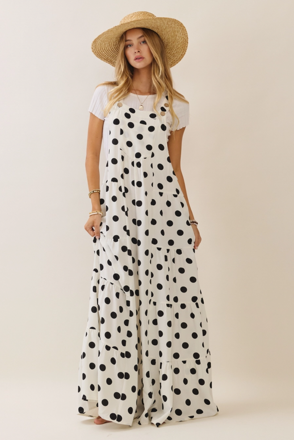Dotty Wide Leg Overalls