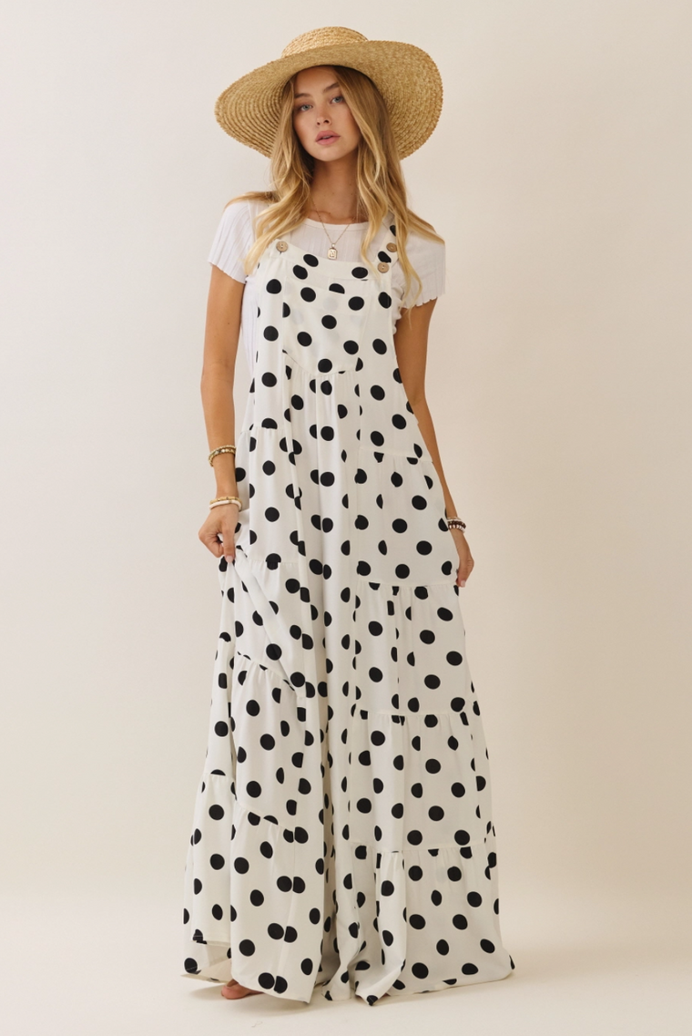 Dotty Wide Leg Overalls