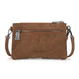 Brown Studded Fringe Crossbody