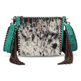 Turquoise Cowhide Crossbody Bag