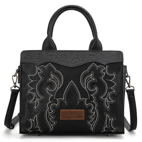 Black Wrangler Embroidered Tote