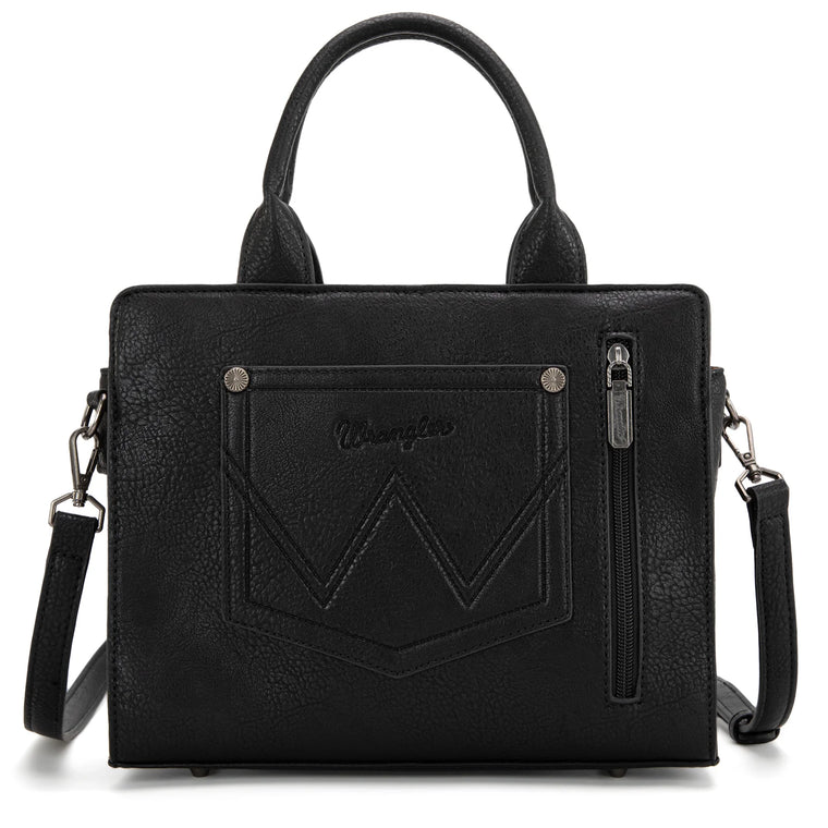 Black Wrangler Embroidered Tote