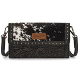 Black Cowhide Wrangler Crossbody Bag