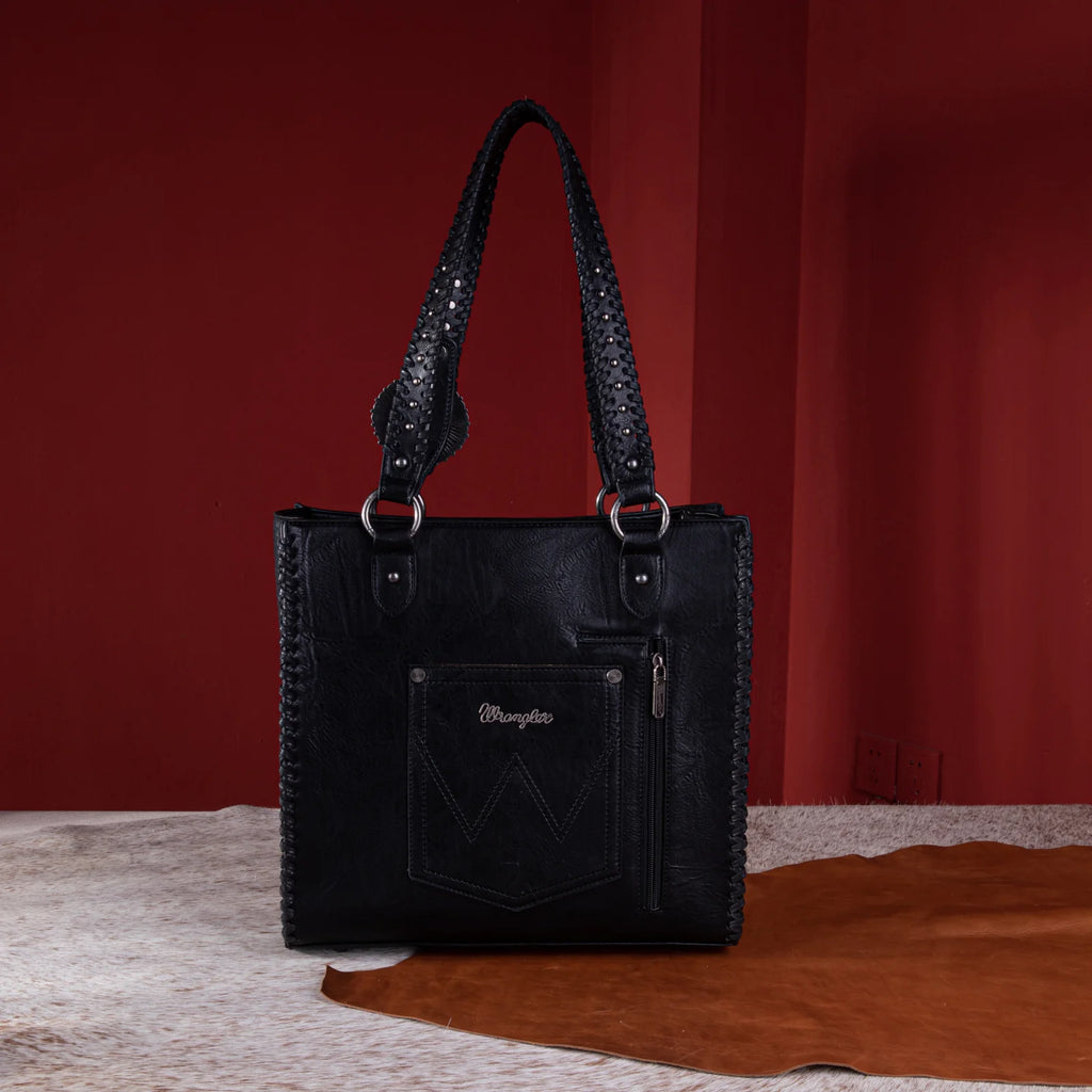Wrangler Croc Embossed Whipstitch Tote