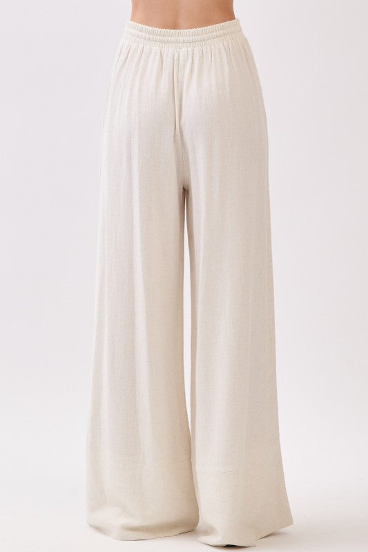 Oat Linen Wide Leg Pant Set