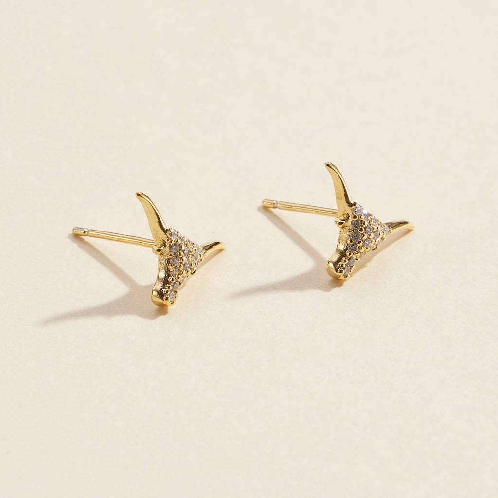 Bull Head Stud Earrings