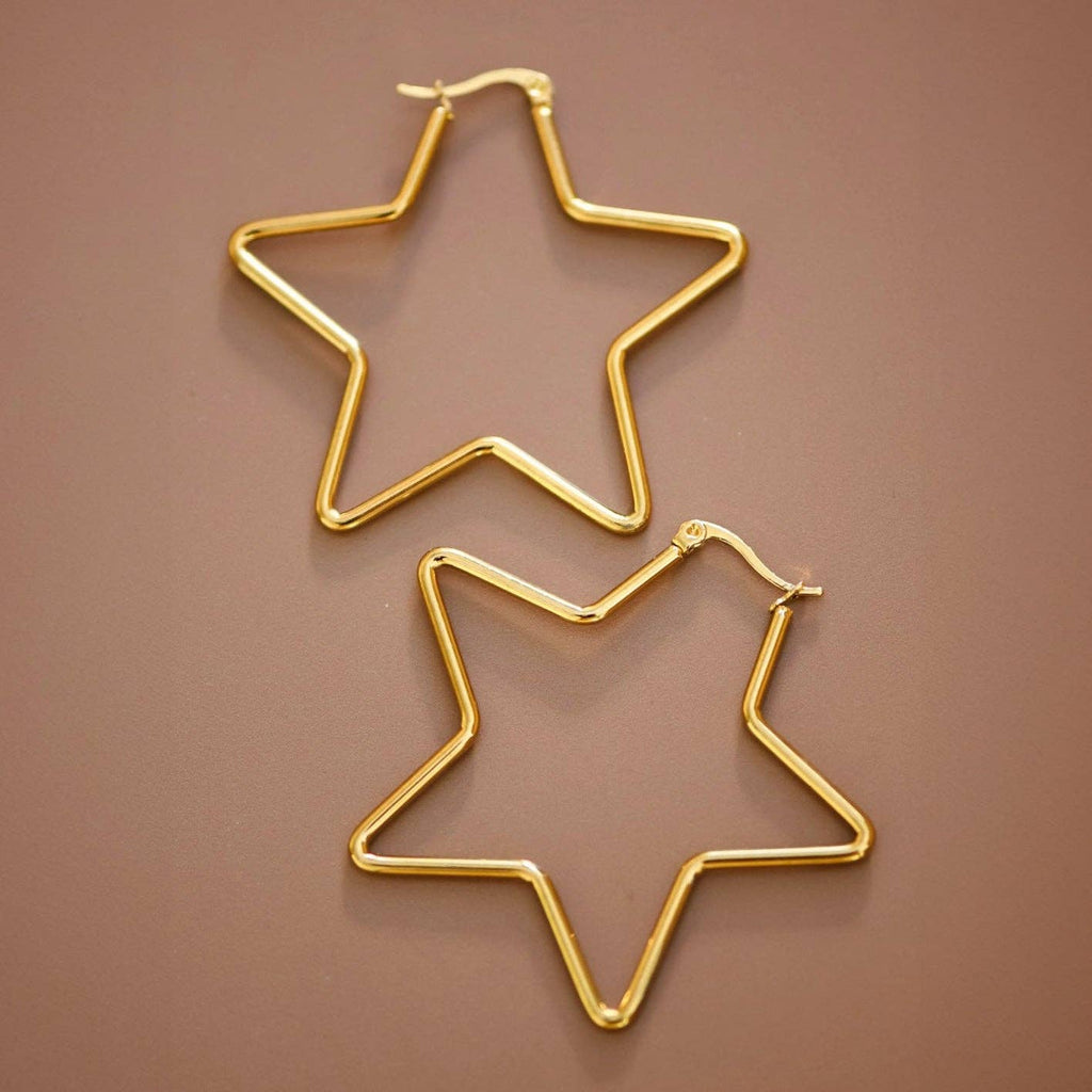 Star Girl Steel Hoop Earrings