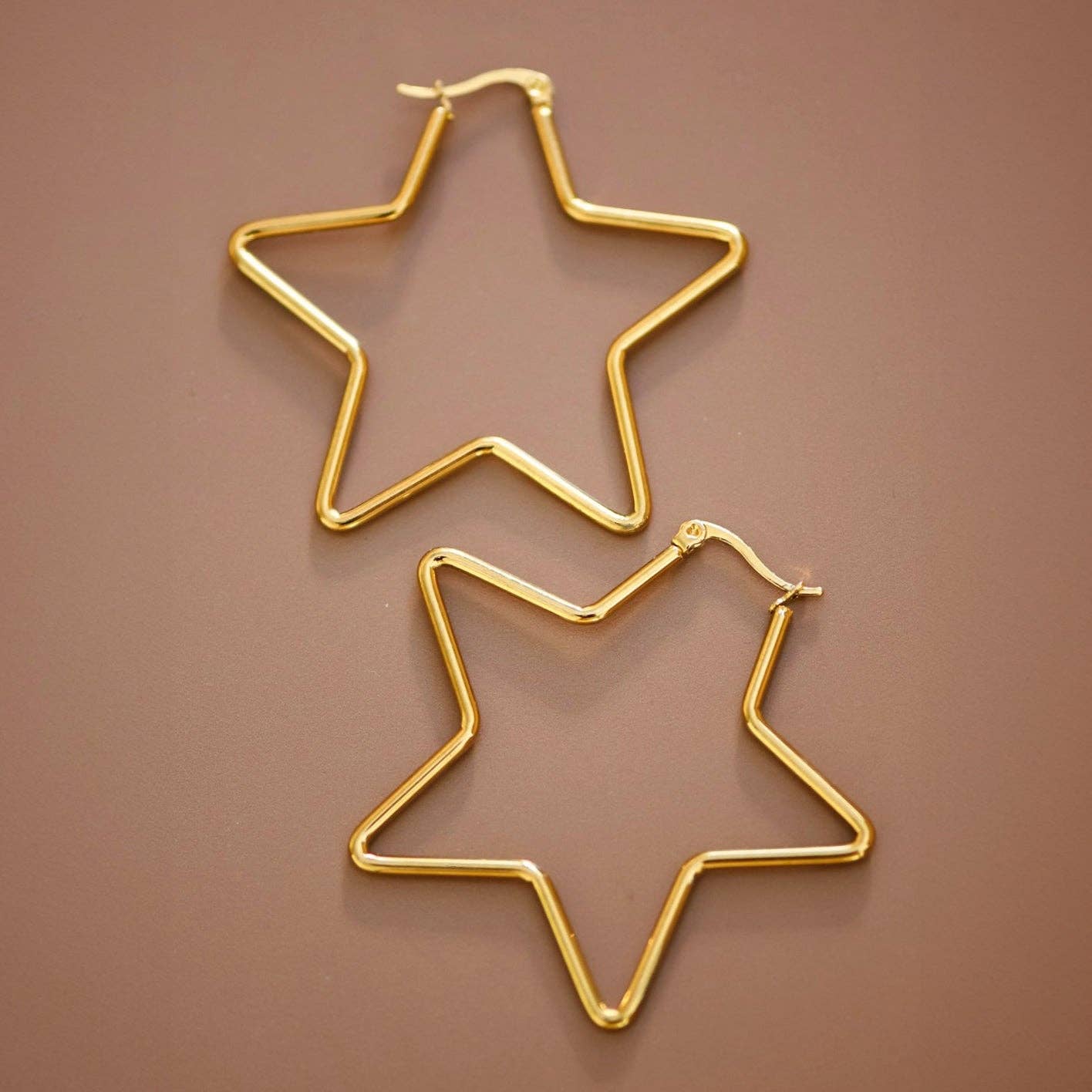 Star Girl Steel Hoop Earrings