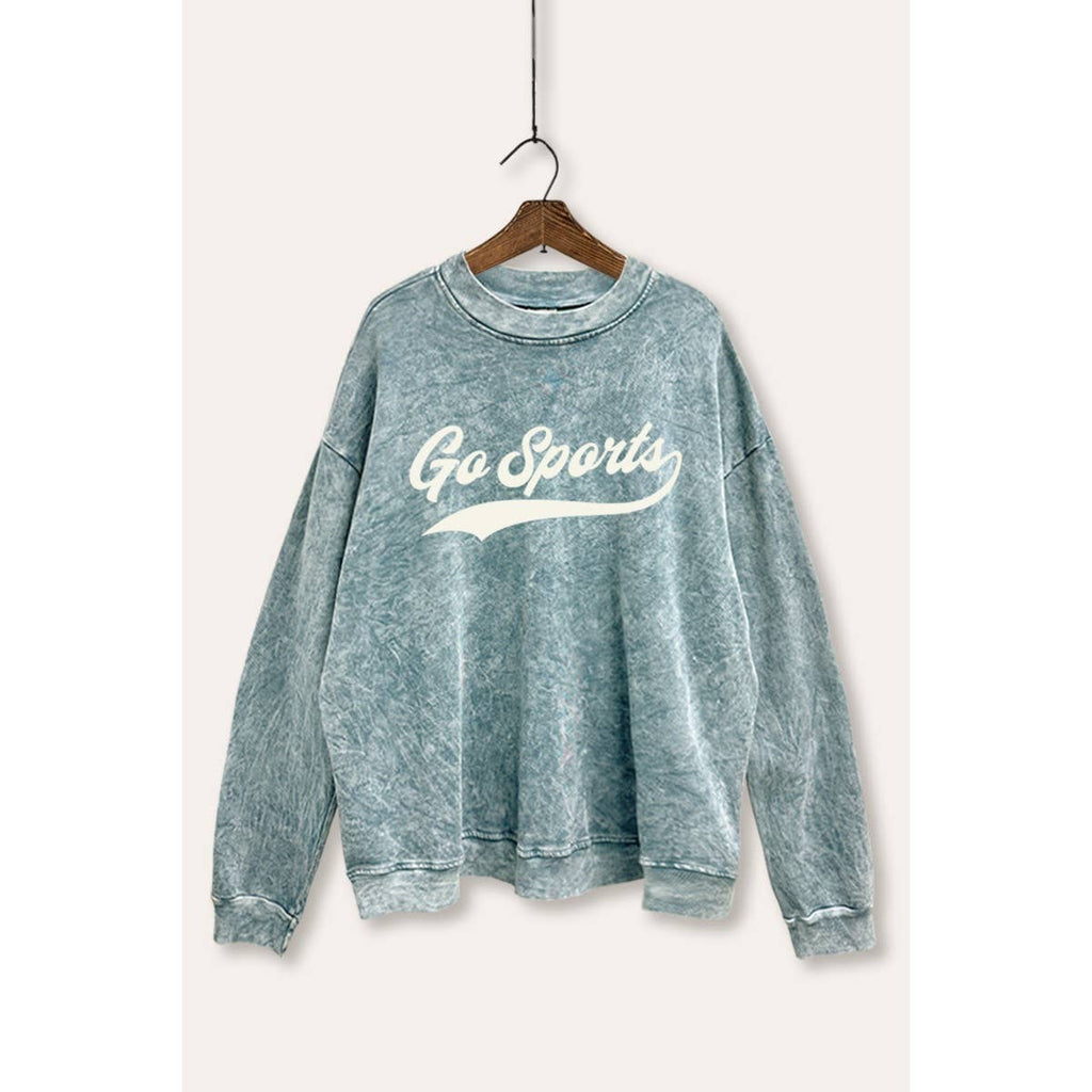 Go Sports Varsity Typography Mineral Wash Sweatshirt