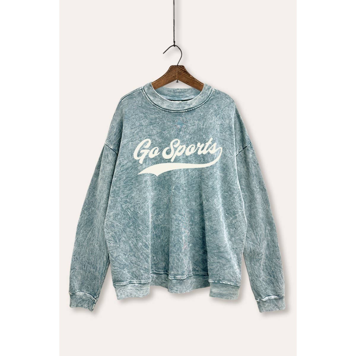 Go Sports Varsity Typography Mineral Wash Sweatshirt