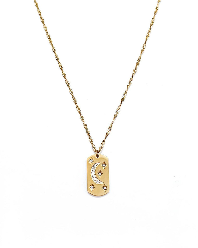 Jasmin Crystal Moon Necklace