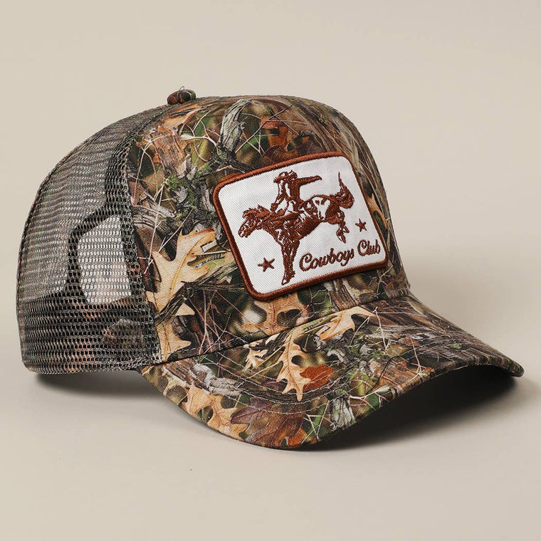 Cowboy Club Camo Embroidery Patch Hat