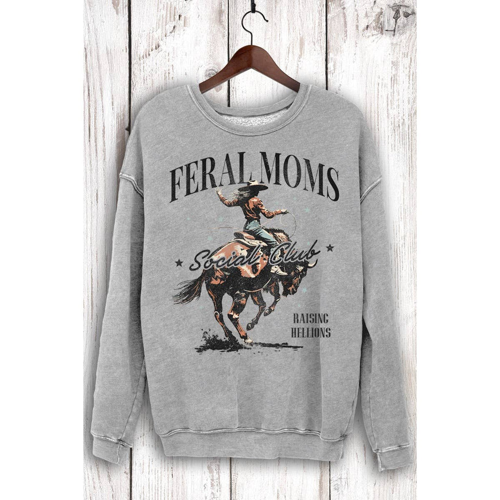 Feral Moms Social Club Crewneck Pullover