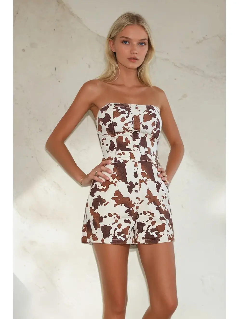 Cow Print Romper