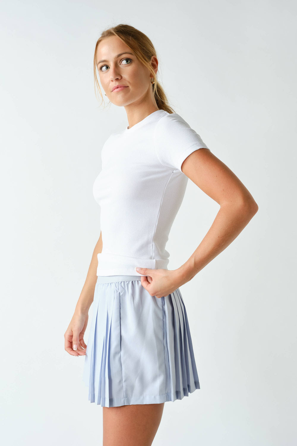 Essential Micro-Ribbed Short Sleeve Top