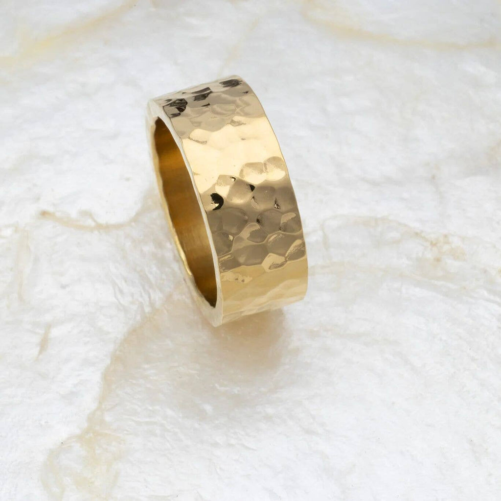 Hammered Gold Statement Ring