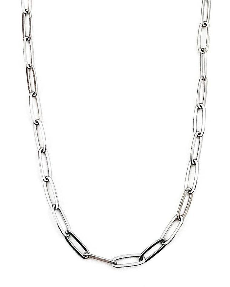 Peppi Paperclip Silver Chain Necklace