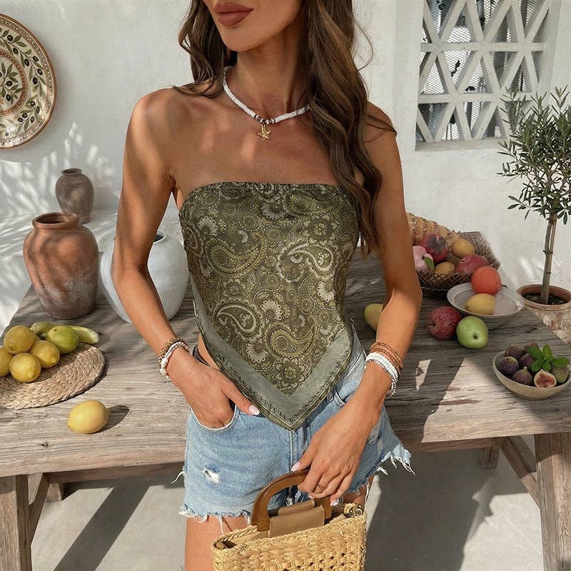 Mossy Bandeau Handkerchief Top