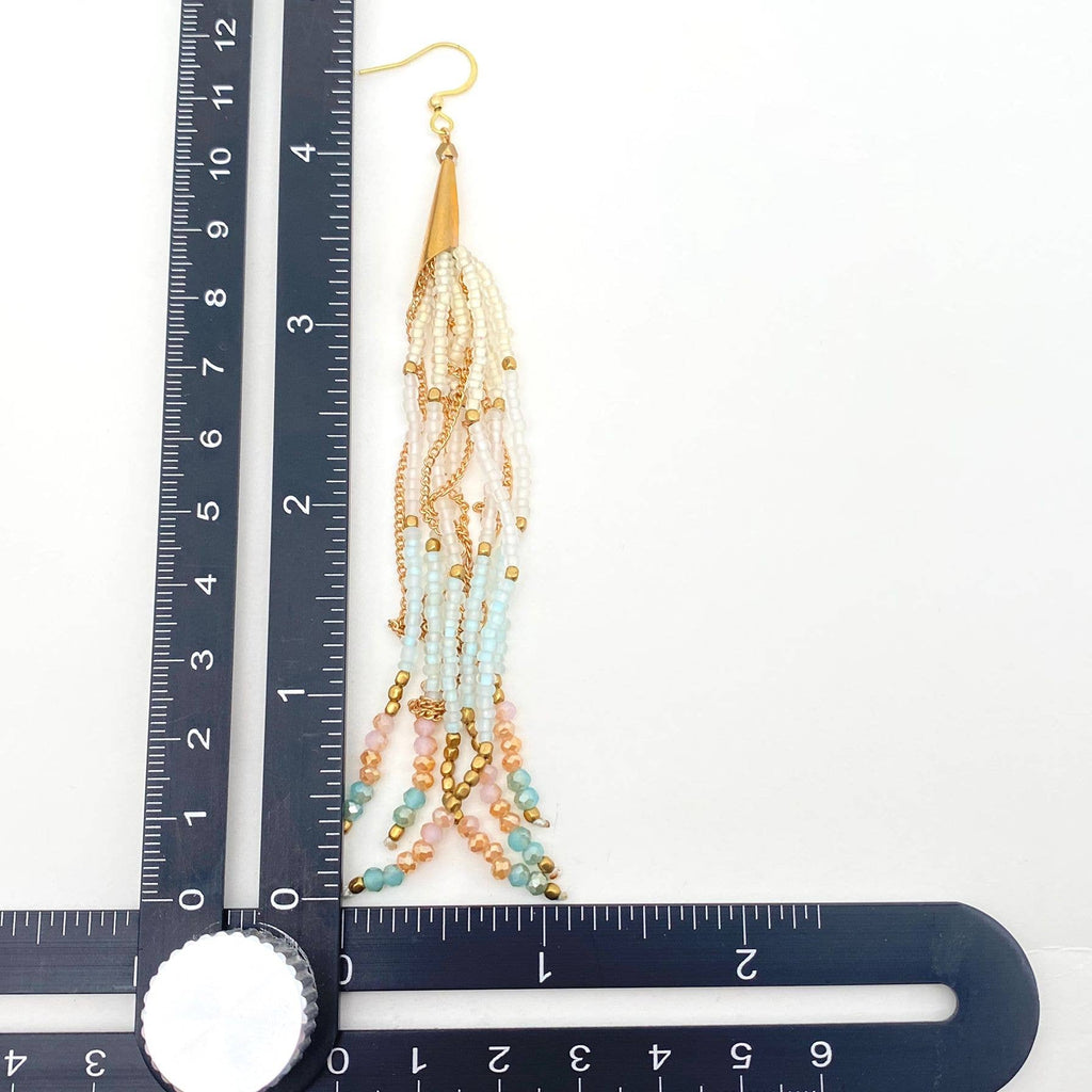 Seed Bead Tassels Earrings