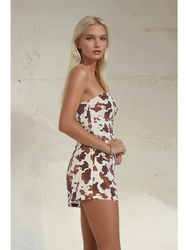 Cow Print Romper