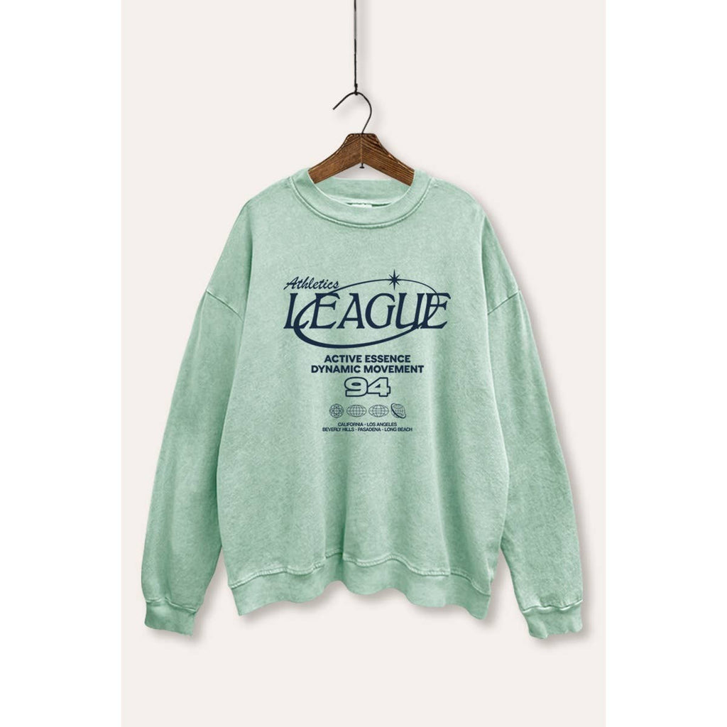 Retro Athletic Sports Graphic Mineral Wash Sweatshirt