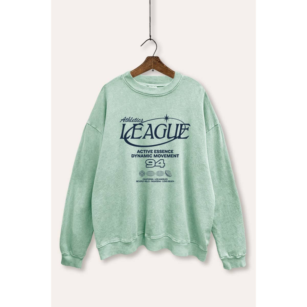 Retro Athletic Sports Graphic Mineral Wash Sweatshirt