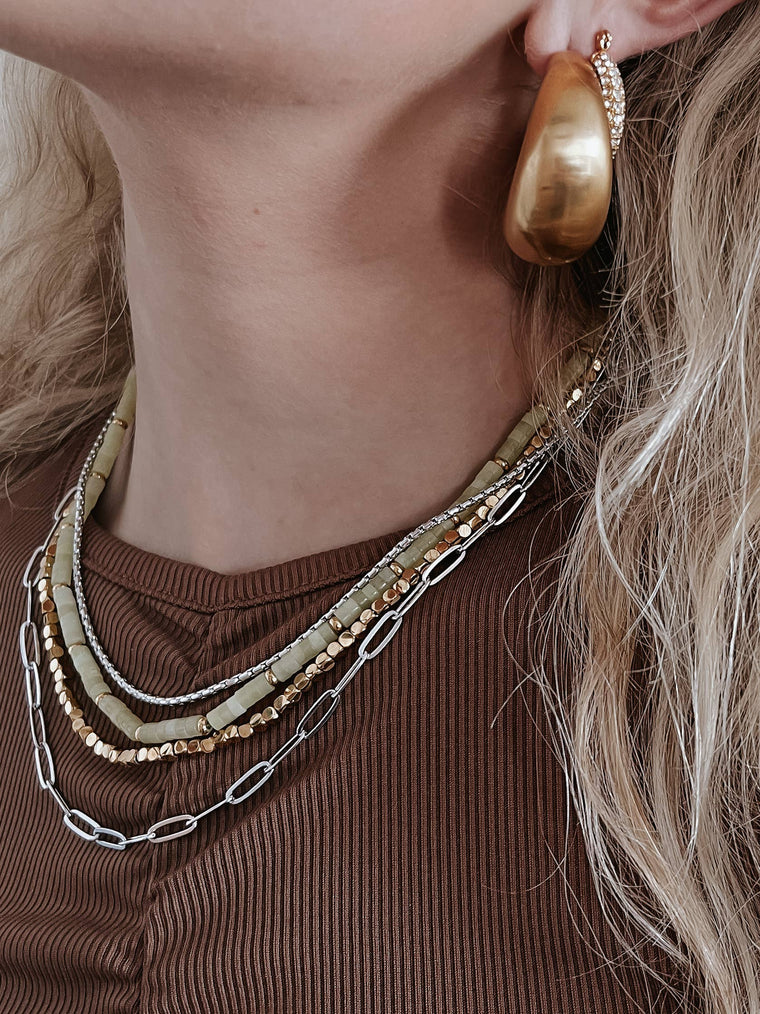 Peppi Paperclip Silver Chain Necklace
