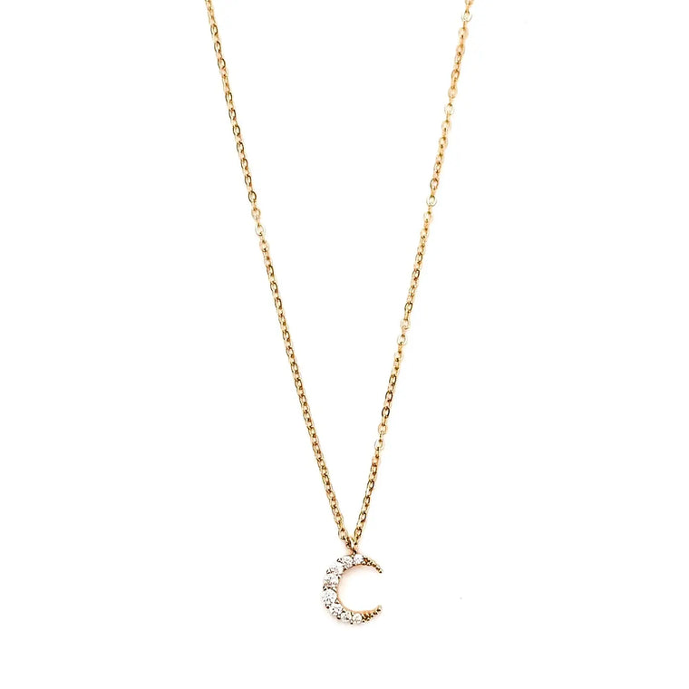 Lucine Crystal Moon Necklace