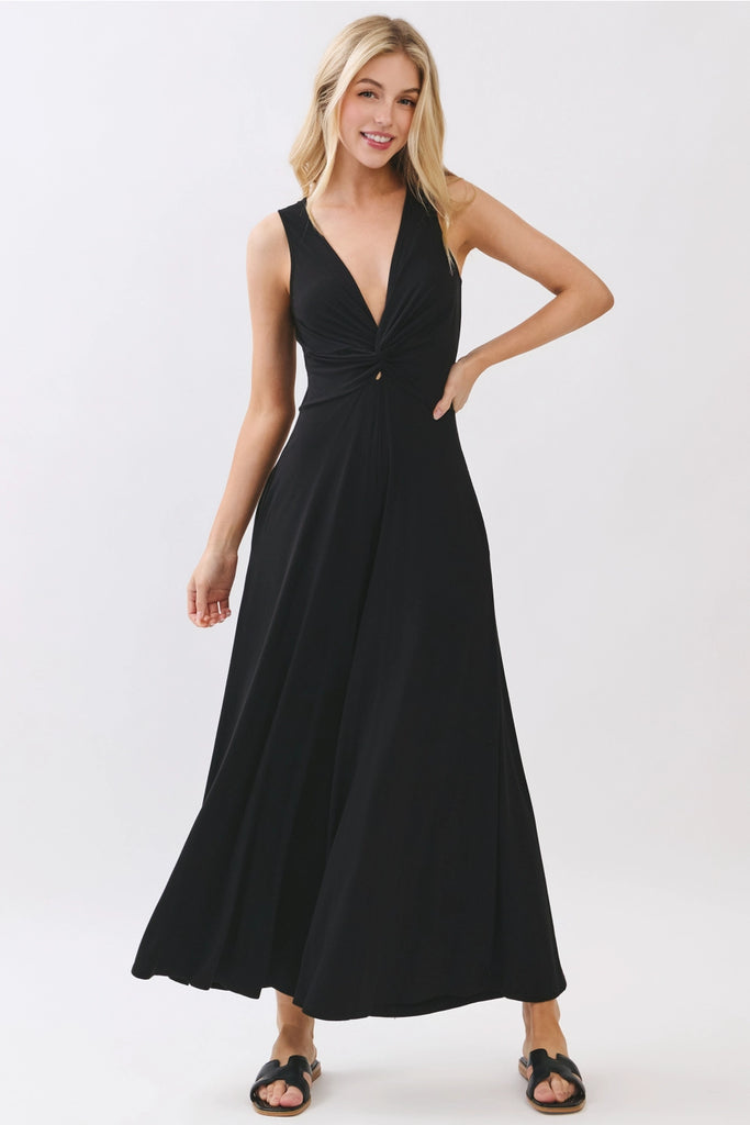 Black Front Twist Jumpsuit
