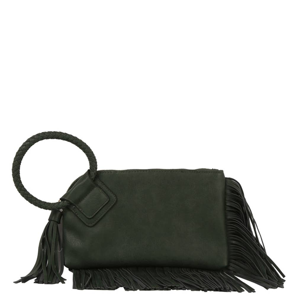 Wristlet Fringe Clutch Bag