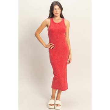 Vintage Wash Red Tank Dress