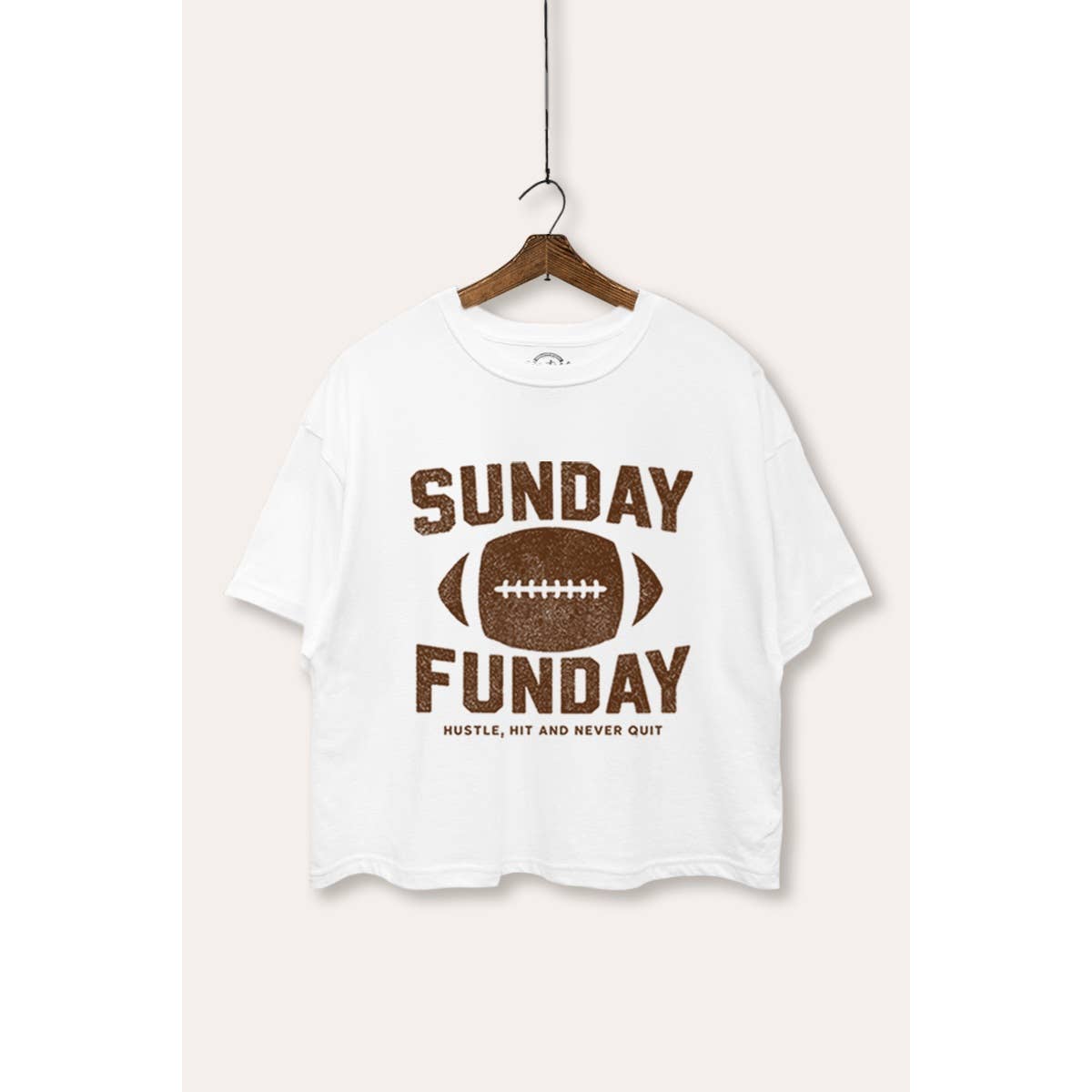 Sunday Funday Football Graphic Boxy Crop Top