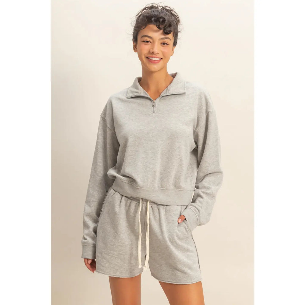 Heather Gray Half Zip