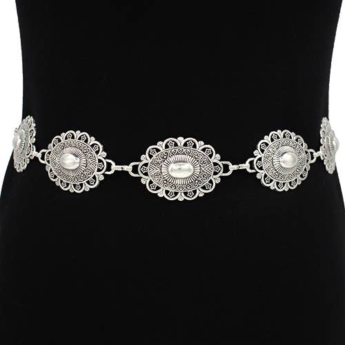 Scalloped Concho Chain Belt