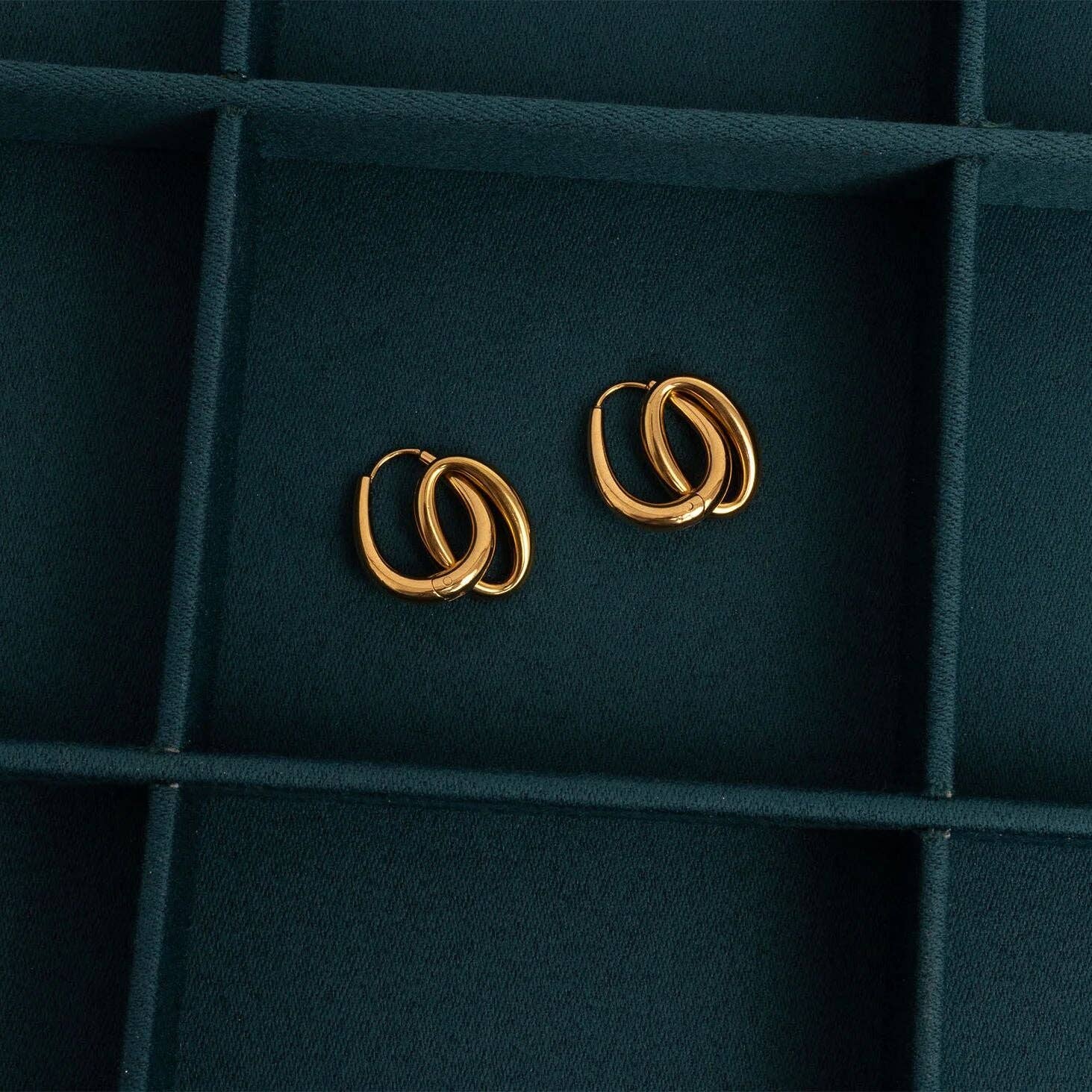 Double Hoop Dangle Earrings