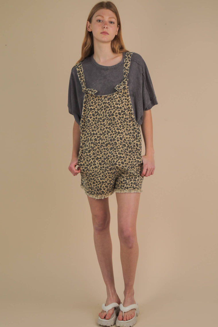 Leopard Printed Cotton Romper
