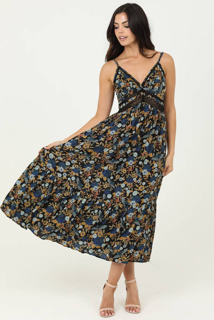 Twilight Floral Lace Trim Dress