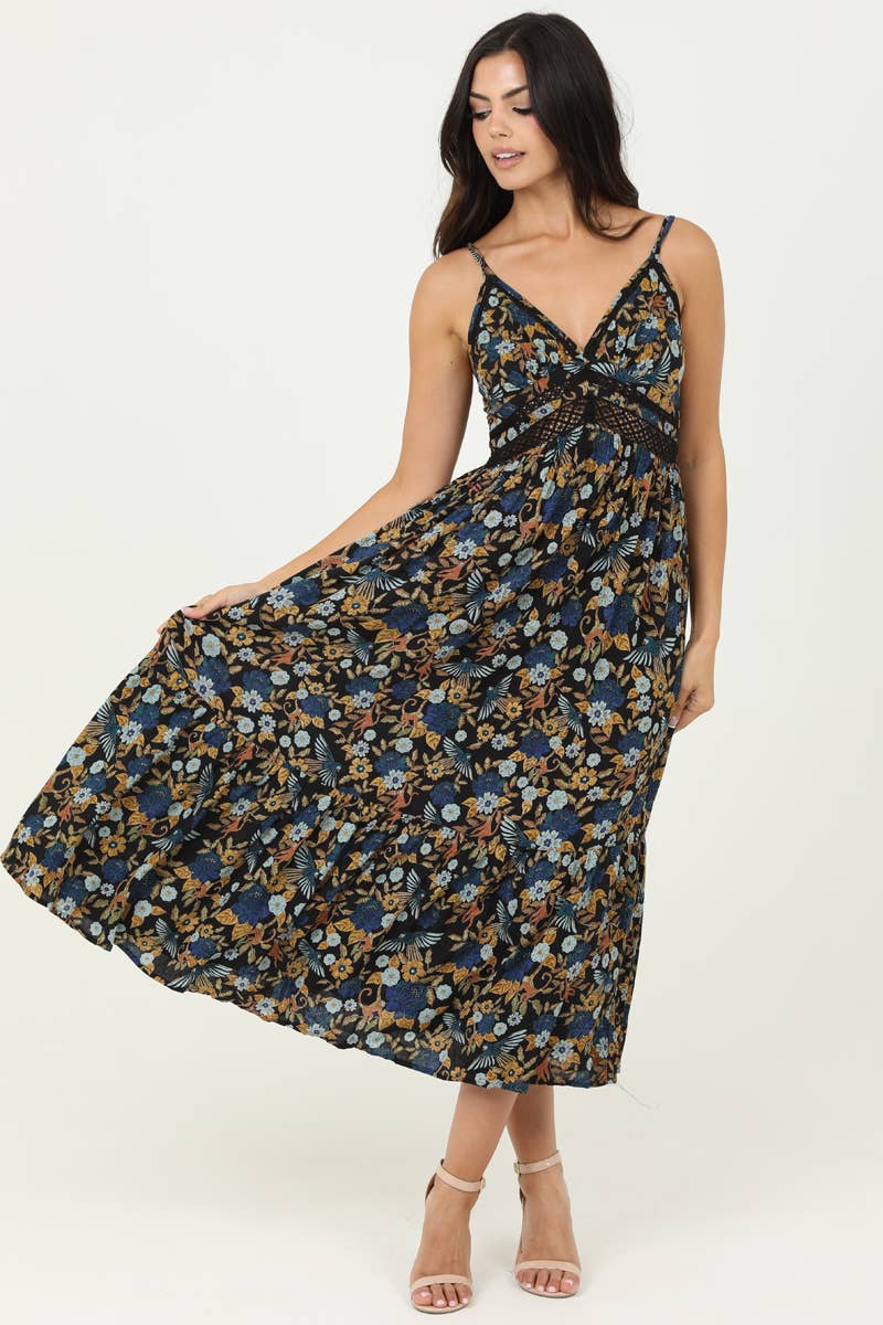 Twilight Floral Lace Trim Dress