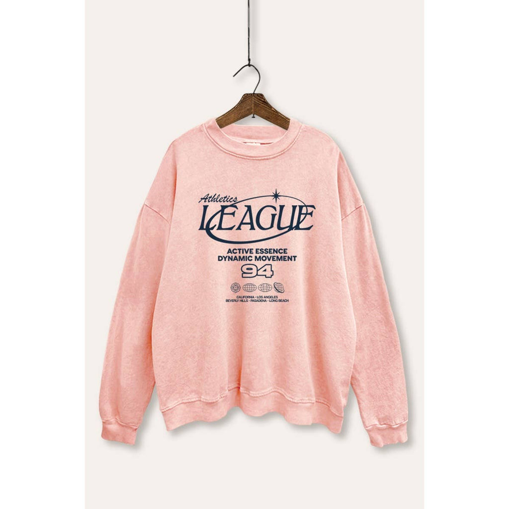 Retro Athletic Sports Graphic Mineral Wash Sweatshirt