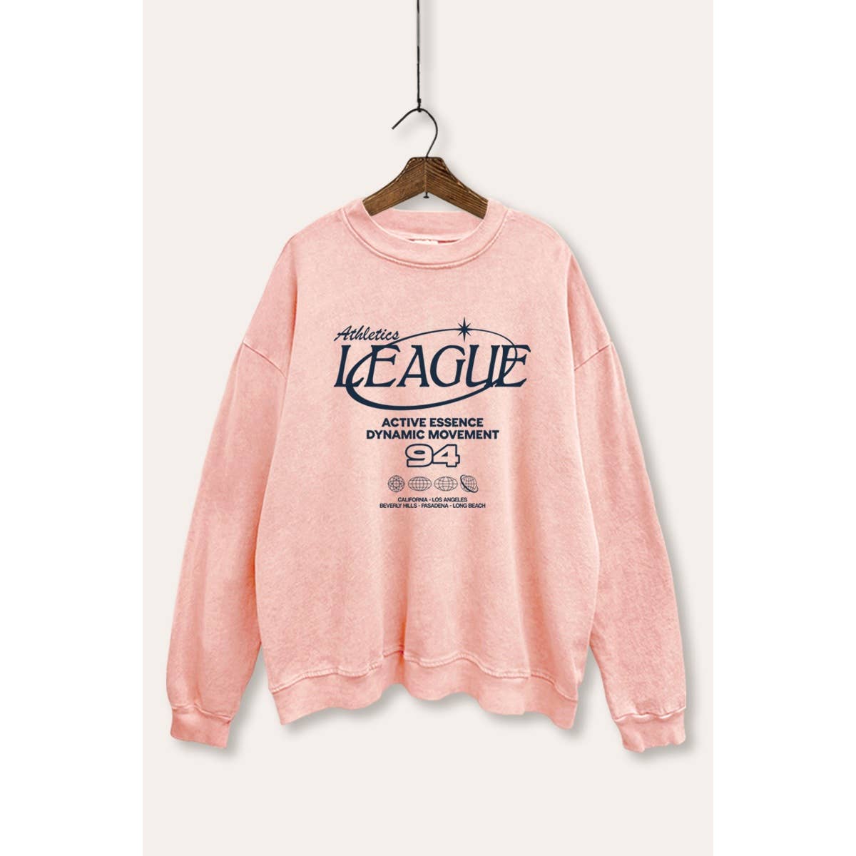 Retro Athletic Sports Graphic Mineral Wash Sweatshirt