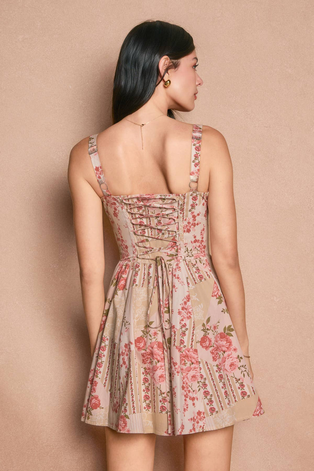 Saltwater Bloom Corset Sweetheart Mini Dress