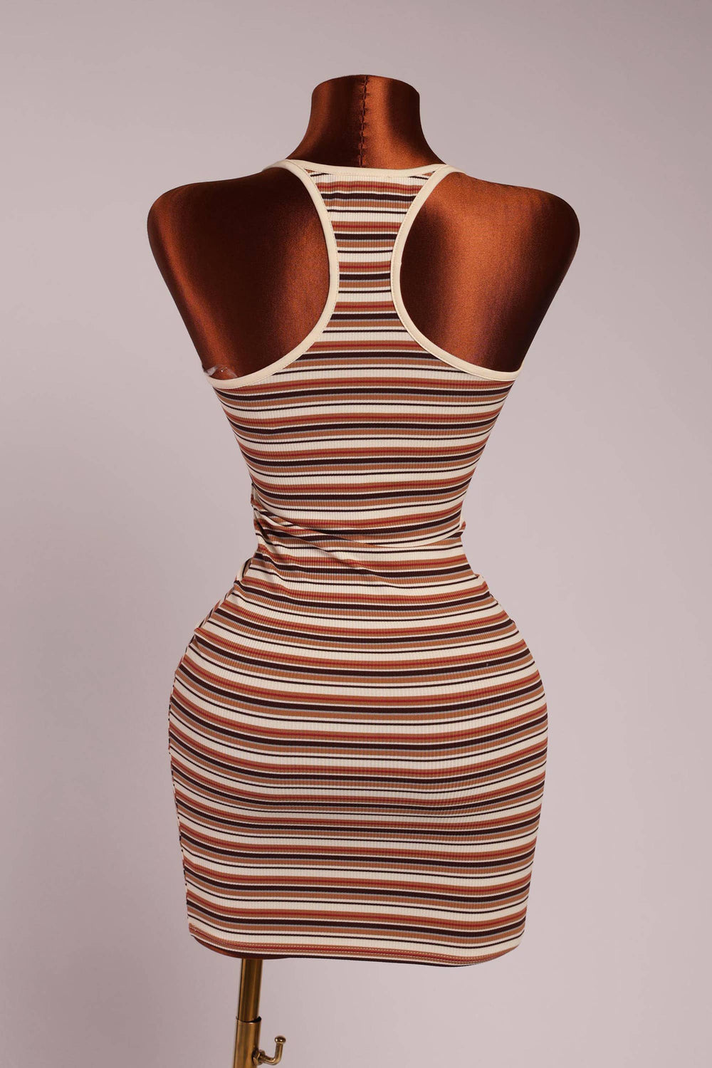 Striped casual mini dress