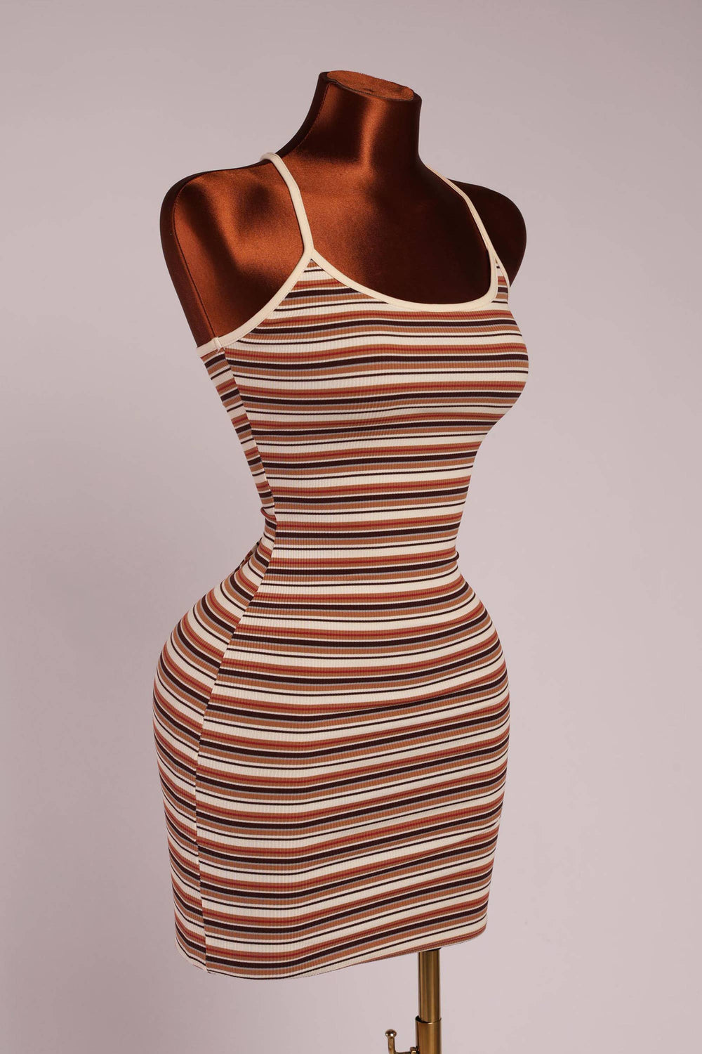 Striped casual mini dress
