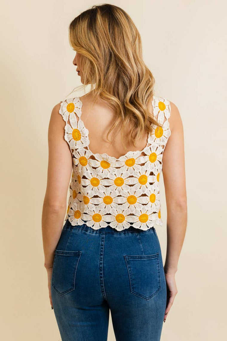 Daisy Crochet Crop Top 🌼