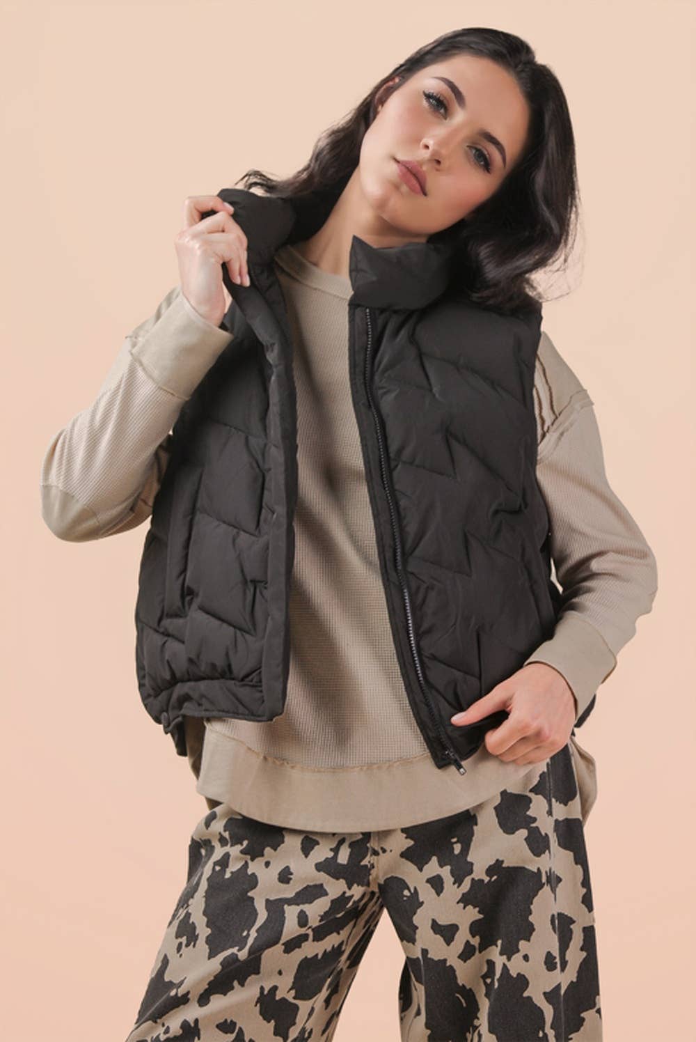 Quilted Black Puffer Vest