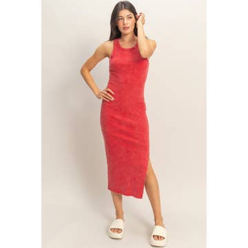Vintage Wash Red Tank Dress