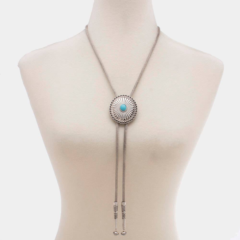 Concho Bolo Necklace