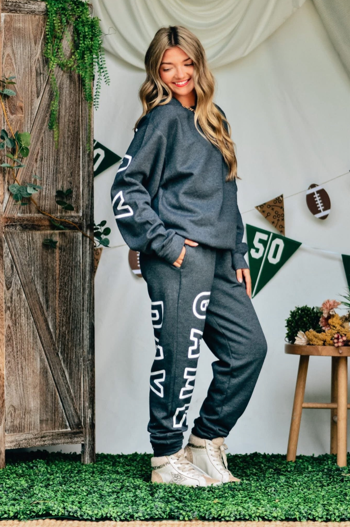Gameday  Oversized Print Sweatshirt